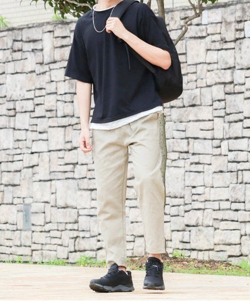 B.I.D.(ビーアイディー)の「《フェイクレイヤードTシャツ》(Tシャツ/カットソー・メンズ・ブラウン/ホワイト/ブラック/カーキ・MEDIUM/LARGE)」の1枚目の写真