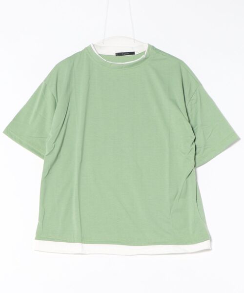 B.I.D.(ビーアイディー)の「《フェイクレイヤードTシャツ》(Tシャツ/カットソー・メンズ・ブラウン/ホワイト/ブラック/カーキ・MEDIUM/LARGE)」の5枚目の写真