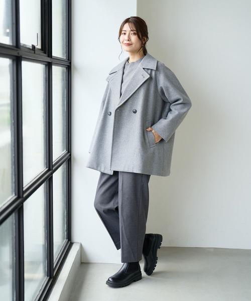 FOUND GOOD（ファウンドグッド）の「ウーリーテックPコート（その他アウター・レディース・ネイビー/ブラウン系3/グレー系5・L/M/S）」の20枚目の写真