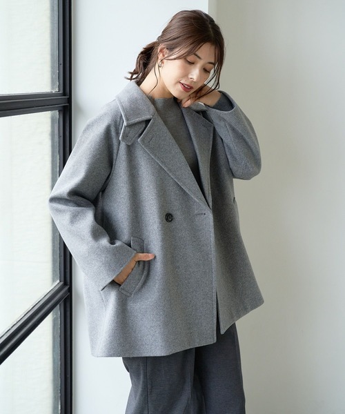 FOUND GOOD（ファウンドグッド）の「ウーリーテックPコート（その他アウター・レディース・ネイビー/ブラウン系3/グレー系5・L/M/S）」の21枚目の写真