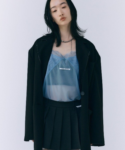 JOSE MOON（ジョゼムーン）の「OVER SILHOUETTE JACKET/オーバーシルエットジャケット（テーラードジャケット・レディース・グレー/ブラック/その他・FREE）」の2枚目の写真