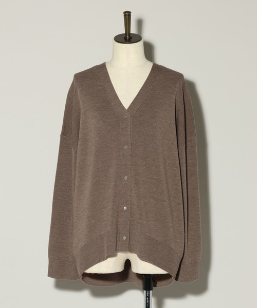 Andemiu（アンデミュウ）の「【洗える】メリノウールロングVカーディガン491830（カーディガン/ボレロ・レディース・ブラウン/オフホワイト/チャコールグレー・FREE）」の17枚目の写真