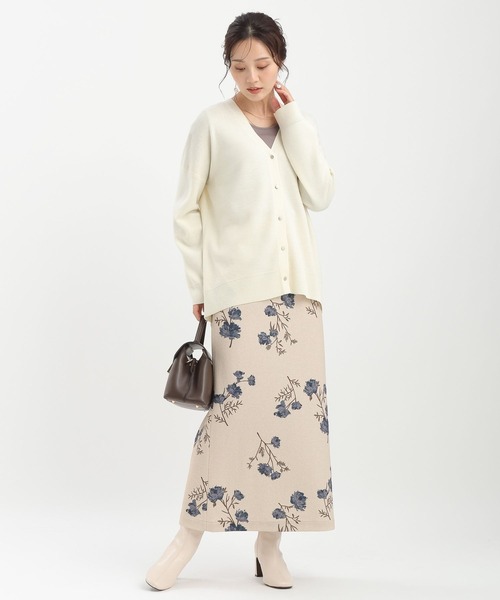 Andemiu（アンデミュウ）の「【洗える】メリノウールロングVカーディガン491830（カーディガン/ボレロ・レディース・ブラウン/オフホワイト/チャコールグレー・FREE）」の18枚目の写真