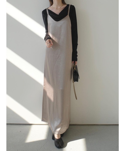 amel(エイメル)の「ダブルストラップキャミドレス / ベージュ(ワンピース・レディース・ベージュ・FREE)」の9枚目の写真