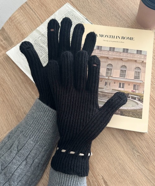 MYMOOD.（マイムード）の「ワンポイントリボン手袋（手袋・レディース・ベージュ/ブラック/アイボリー/レッド/ピンク/グレー・FREE）」の10枚目の写真