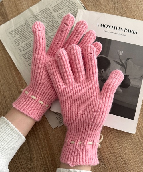 MYMOOD.（マイムード）の「ワンポイントリボン手袋（手袋・レディース・ベージュ/ブラック/アイボリー/レッド/ピンク/グレー・FREE）」の17枚目の写真