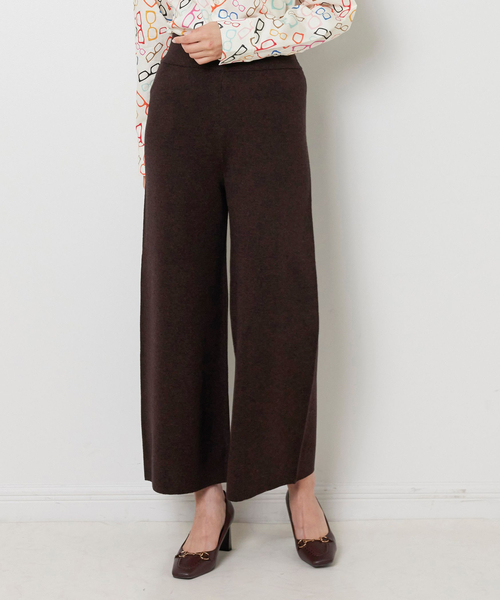 NARACAMICIE(ナラカミーチェ)の「【NARACAMICIE】【セットアップ対応】ニットパンツ(その他パンツ・レディース・ブラック/ブラウン・M)」の1枚目の写真