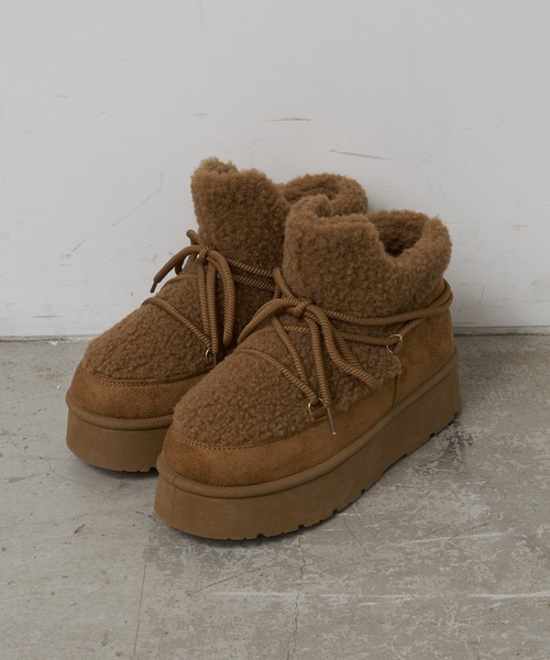 RAY CASSIN(レイカズン)の「厚底スノーブーツ(ブーツ・レディース・ベージュ/キャメル/ブラック・S/M/L)」の4枚目の写真