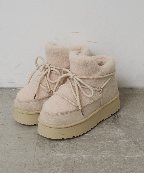 RAY CASSIN(レイカズン)の「厚底スノーブーツ(ブーツ・レディース・ベージュ/キャメル/ブラック・S/M/L)」の12枚目の写真