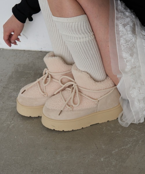 RAY CASSIN(レイカズン)の「厚底スノーブーツ(ブーツ・レディース・ベージュ/キャメル/ブラック・S/M/L)」の13枚目の写真