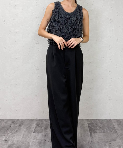 Per sist ence(パーシエンス)の「フリンジニットビスチェ(ベスト・レディース・チャコールグレー/ブラウン/アイボリー・ONE SIZE)」の15枚目の写真