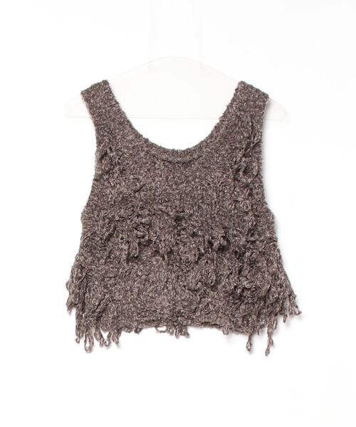 Per sist ence(パーシエンス)の「フリンジニットビスチェ(ベスト・レディース・チャコールグレー/ブラウン/アイボリー・ONE SIZE)」の19枚目の写真
