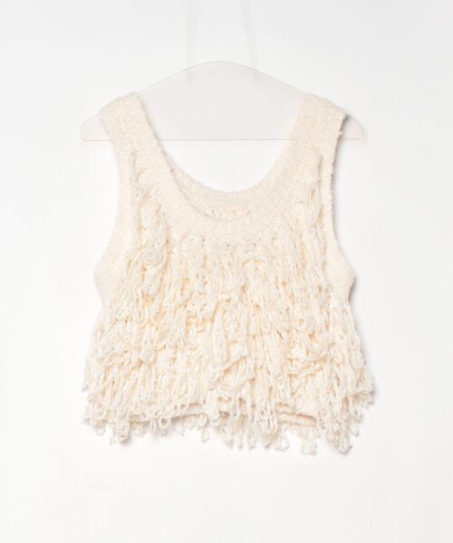 Per sist ence(パーシエンス)の「フリンジニットビスチェ(ベスト・レディース・チャコールグレー/ブラウン/アイボリー・ONE SIZE)」の21枚目の写真