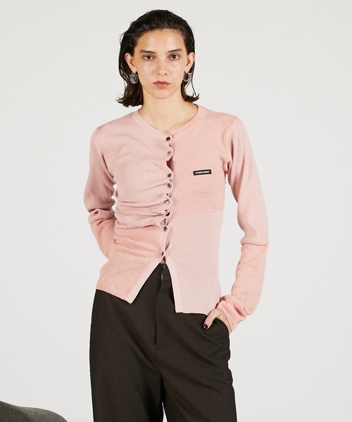 PRANK PROJECT(プランクプロジェクト)の「ランダムボタンニットトップ / Random Button Knit Top(ニット/セーター・レディース・ピンク/チャコールグレー/ブラック・FREE)」の10枚目の写真