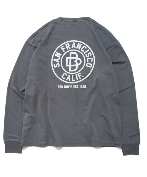 BEN DAVIS(ベンデイビス)の「《BEN DAVIS》PRINT LONG SLEEVE TEE(Tシャツ/カットソー・メンズ・ホワイト/ブラック・MEDIUM/LARGE/X-LARGE/SMALL)」の2枚目の写真
