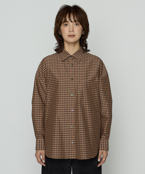 COMME CA Wardrobe（コムサワードローブ）の「コンパクトオーガニックコットンECOPETチェック シャツ（シャツ/ブラウス・レディース・キャメル・FREE）」の6枚目の写真
