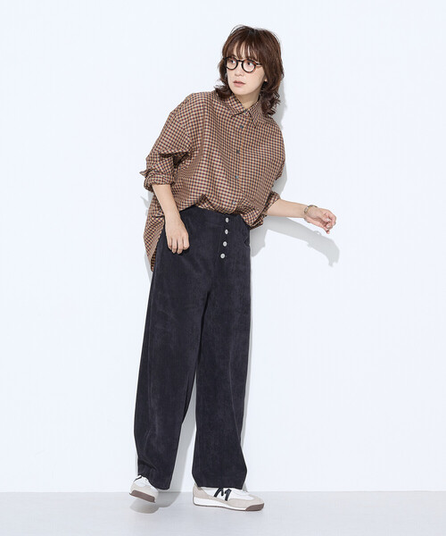 COMME CA Wardrobe（コムサワードローブ）の「コンパクトオーガニックコットンECOPETチェック シャツ（シャツ/ブラウス・レディース・キャメル・FREE）」の15枚目の写真