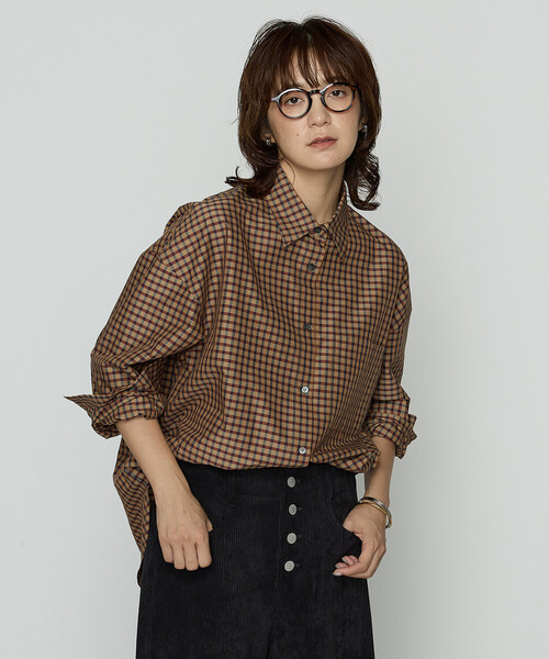 COMME CA Wardrobe（コムサワードローブ）の「コンパクトオーガニックコットンECOPETチェック シャツ（シャツ/ブラウス・レディース・キャメル・FREE）」の18枚目の写真