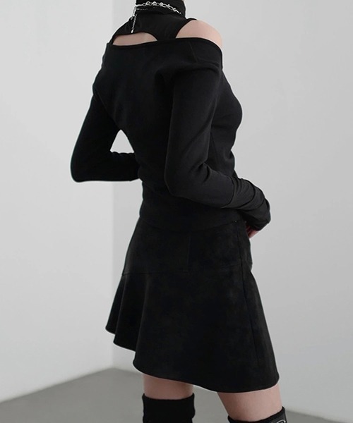 chuclla（チュクラ）の「【CHENTAITAI】コンビスリーブ ギャザートップ CTW25a019（Tシャツ/カットソー・レディース・ホワイト/ブラック・M）」の9枚目の写真