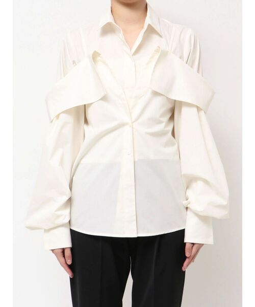 ELENDEEK（エレンディーク）の「レイヤードオフショルダーシャツ（シャツ/ブラウス・レディース・オフホワイト/ブルー・FREE）」の13枚目の写真