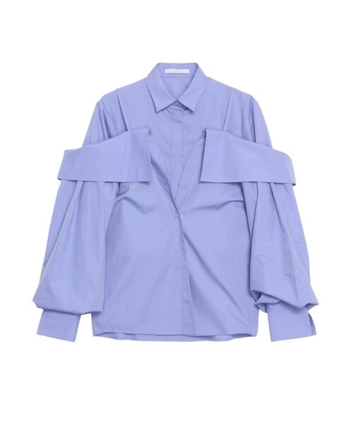 ELENDEEK（エレンディーク）の「レイヤードオフショルダーシャツ（シャツ/ブラウス・レディース・オフホワイト/ブルー・FREE）」の10枚目の写真