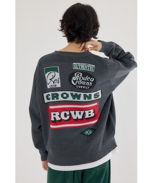 RODEO CROWNS WIDE BOWL(ロデオクラウンズワイドボウル)の「SIGNSニットカーディガン(カーディガン/ボレロ・メンズ・マスタード/スモークグレー/グレー×ホワイト・MEDIUM/LARGE)」の14枚目の写真