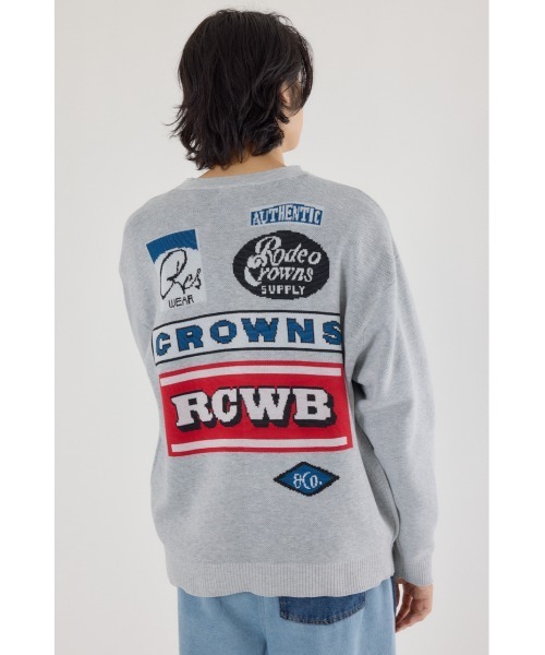 RODEO CROWNS WIDE BOWL(ロデオクラウンズワイドボウル)の「SIGNSニットカーディガン(カーディガン/ボレロ・メンズ・マスタード/スモークグレー/グレー×ホワイト・MEDIUM/LARGE)」の18枚目の写真