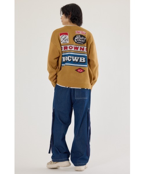 RODEO CROWNS WIDE BOWL(ロデオクラウンズワイドボウル)の「SIGNSニットカーディガン(カーディガン/ボレロ・メンズ・マスタード/スモークグレー/グレー×ホワイト・MEDIUM/LARGE)」の10枚目の写真