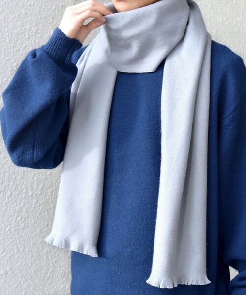 SHIPS any（シップス エニィ）の「SHIPS any: サープラスヤーン ウール カシミヤ ストール◇（ストール/ショール・メンズ・ライトグレー/コバルトブルー/キャメル/オフホワイト・ONE SIZE）」の3枚目の写真