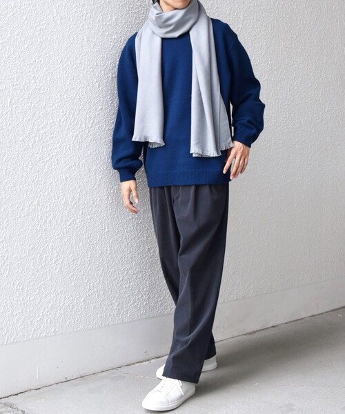 SHIPS any（シップス エニィ）の「SHIPS any: サープラスヤーン ウール カシミヤ ストール◇（ストール/ショール・メンズ・ライトグレー/コバルトブルー/キャメル/オフホワイト・ONE SIZE）」の5枚目の写真