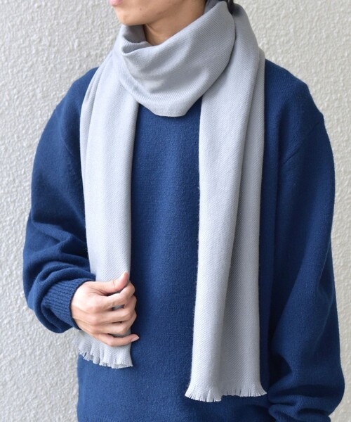 SHIPS any（シップス エニィ）の「SHIPS any: サープラスヤーン ウール カシミヤ ストール◇（ストール/ショール・メンズ・ライトグレー/コバルトブルー/キャメル/オフホワイト・ONE SIZE）」の7枚目の写真
