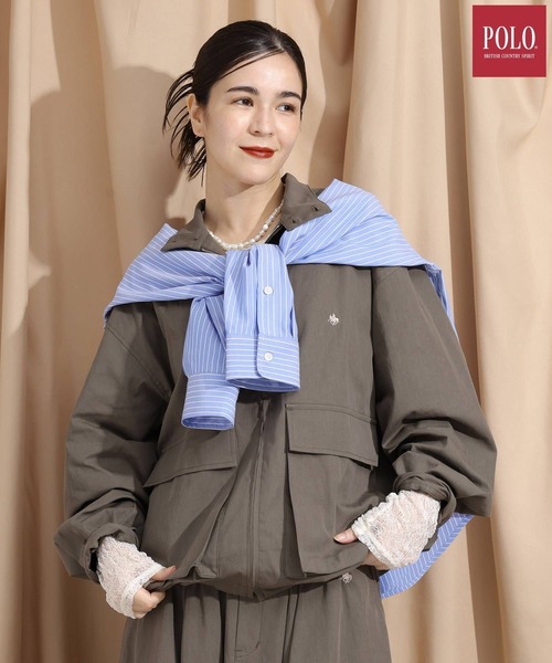 POLO BCS(ポロ ビーシーエス)の「【POLO BCS/ポロ・ビーシーエス】別注/スタンドジャケット(ブルゾン・レディース・レッド系その他/ネイビー/ブラウン系その他・FREE)」の1枚目の写真