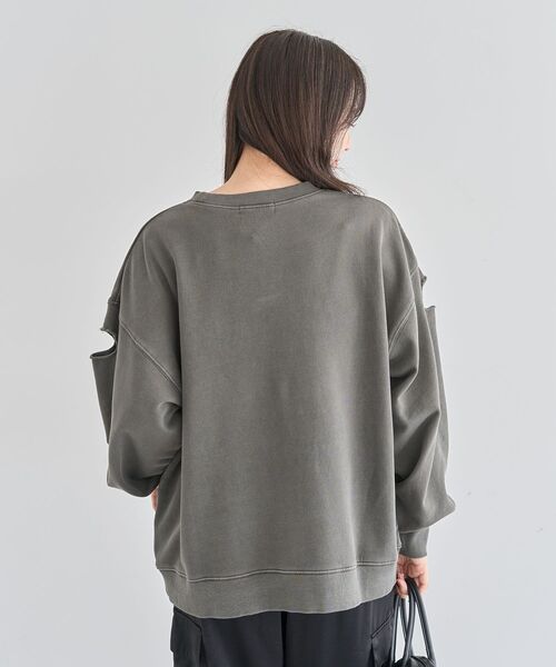 Green　Parks（グリーンパークス）の「・DOUBLE FLAGS カットオフピグメントスウェット（スウェット・レディース・チャコールグレー/ブラウン/ネイビー・FREE）」の18枚目の写真