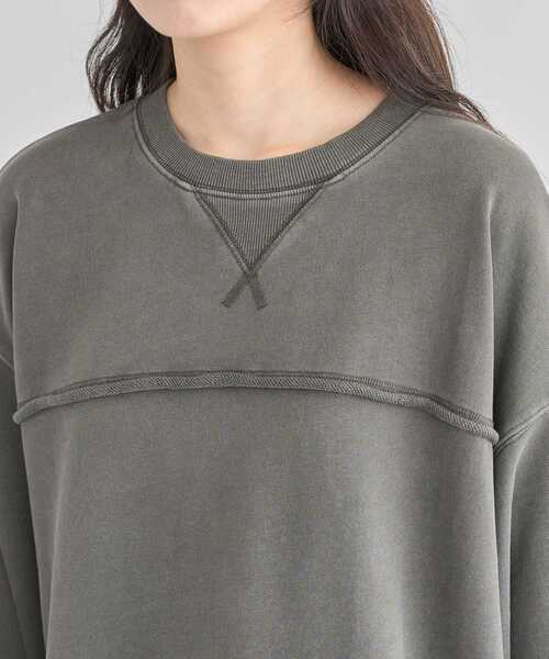 Green　Parks（グリーンパークス）の「・DOUBLE FLAGS カットオフピグメントスウェット（スウェット・レディース・チャコールグレー/ブラウン/ネイビー・FREE）」の17枚目の写真