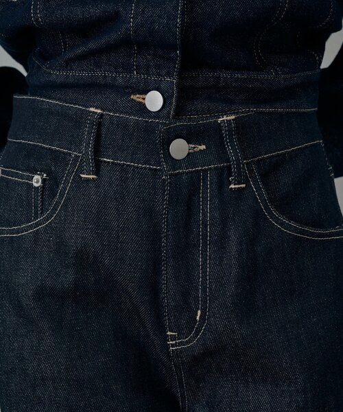 mline（エムライン）の「[mline]ノンウォッシュ バギーデニム（デニムパンツ・レディース・ネイビー・1/2）」の10枚目の写真