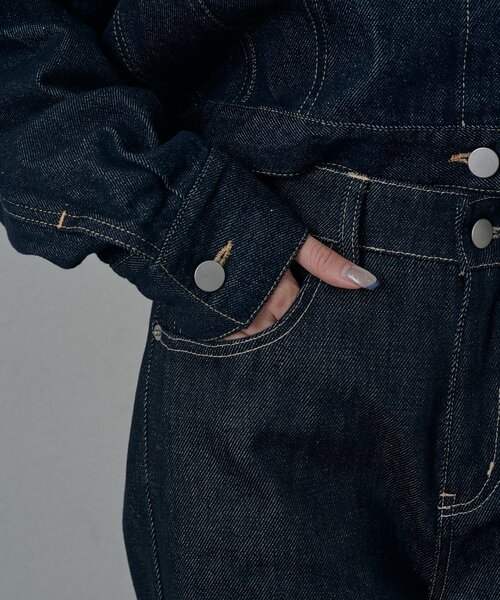 mline（エムライン）の「[mline]ノンウォッシュ バギーデニム（デニムパンツ・レディース・ネイビー・1/2）」の11枚目の写真