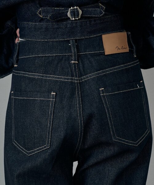 mline（エムライン）の「[mline]ノンウォッシュ バギーデニム（デニムパンツ・レディース・ネイビー・1/2）」の12枚目の写真