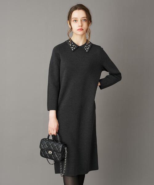 DRESSTERIOR（ドレステリア）の「ビジューカラーニットワンピース（ワンピース・レディース・チャコールグレー/ネイビー・36/34/38）」の3枚目の写真