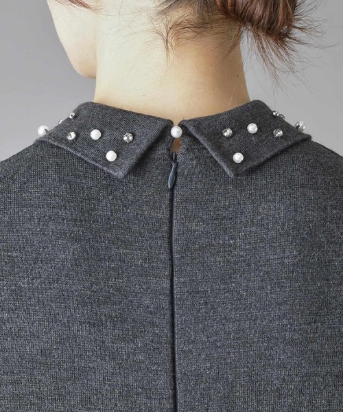 DRESSTERIOR（ドレステリア）の「ビジューカラーニットワンピース（ワンピース・レディース・チャコールグレー/ネイビー・36/34/38）」の12枚目の写真