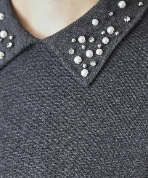 DRESSTERIOR（ドレステリア）の「ビジューカラーニットワンピース（ワンピース・レディース・チャコールグレー/ネイビー・36/34/38）」の13枚目の写真