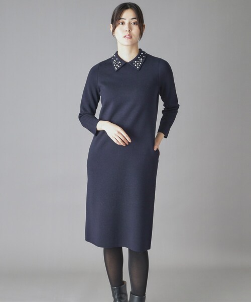DRESSTERIOR（ドレステリア）の「ビジューカラーニットワンピース（ワンピース・レディース・チャコールグレー/ネイビー・36/34/38）」の19枚目の写真