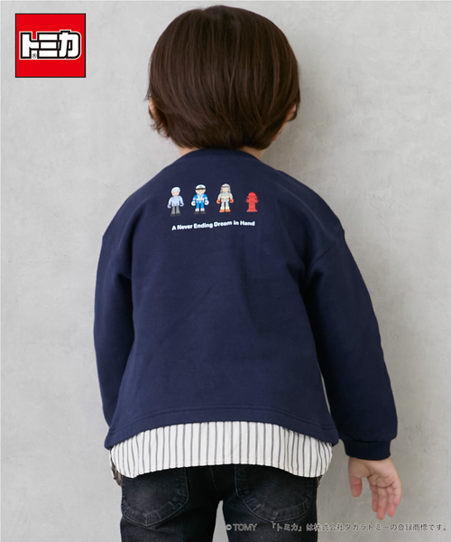 TOMICA】裾チェックトレーナー（スウェット）｜petit main