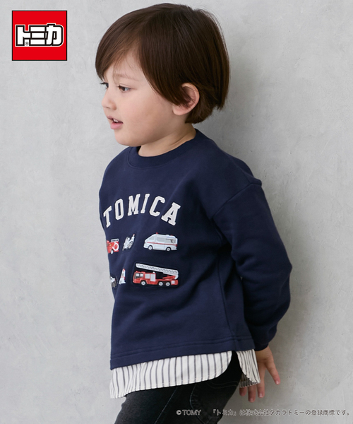 TOMICA】裾チェックトレーナー（スウェット）｜petit main