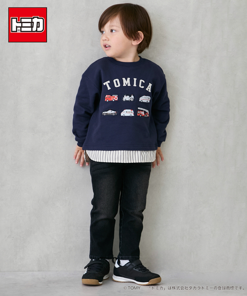 TOMICA】裾チェックトレーナー（スウェット）｜petit main