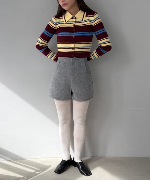 SANSeLF(サンセルフ)の「【SANSeLF】クリーンシルエットフロントジップショートパンツ saw25a049(その他パンツ・レディース・ブラック/グレー・FREE)」の1枚目の写真