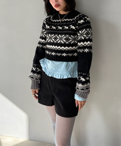 SANSeLF(サンセルフ)の「【SANSeLF】クリーンシルエットフロントジップショートパンツ saw25a049(その他パンツ・レディース・ブラック/グレー・FREE)」の6枚目の写真