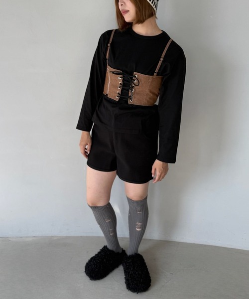 SANSeLF(サンセルフ)の「【SANSeLF】クリーンシルエットフロントジップショートパンツ saw25a049(その他パンツ・レディース・ブラック/グレー・FREE)」の16枚目の写真