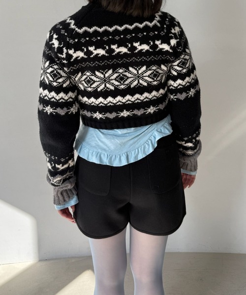 SANSeLF(サンセルフ)の「【SANSeLF】クリーンシルエットフロントジップショートパンツ saw25a049(その他パンツ・レディース・ブラック/グレー・FREE)」の3枚目の写真