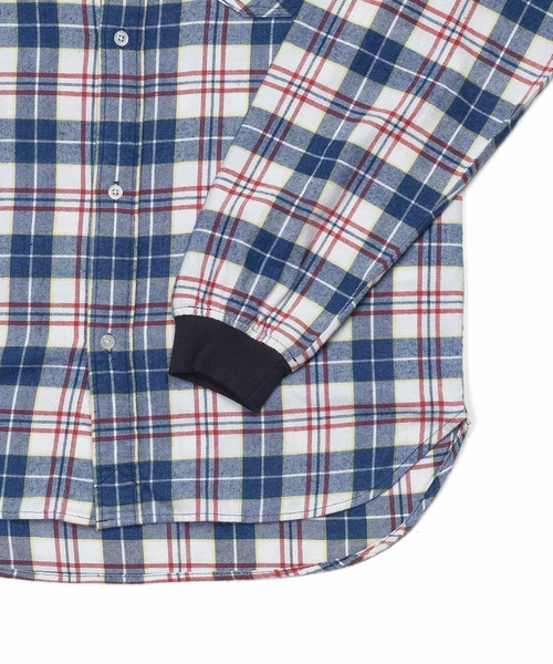 The DUFFER of ST.GEORGE（ザダファーオブセントジョージ）の「[INDIGO LABEL] INDIGO CHECK RIBBED SHIRT：インディゴチェック リブ袖シャツ（シャツ/ブラウス・メンズ・ネイビー/グレー・X-LARGE/LARGE/MEDIUM/SMALL）」の14枚目の写真
