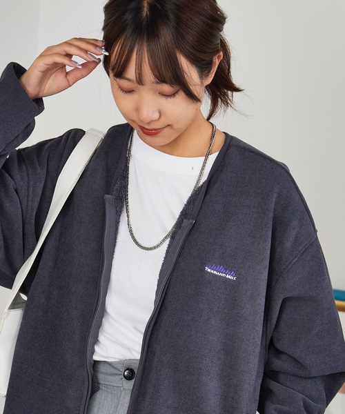 THOUSAND MILE（サウザンドマイル）の「THOUSAND MILE/サウザンドマイル KNIT FREECE ZIP CARDIGAN ダブルジップ ニットカーディガン 冬服（カーディガン/ボレロ・メンズ・サンドベージュ/チャコール/ブラック・L/XS/XL/M）」の15枚目の写真